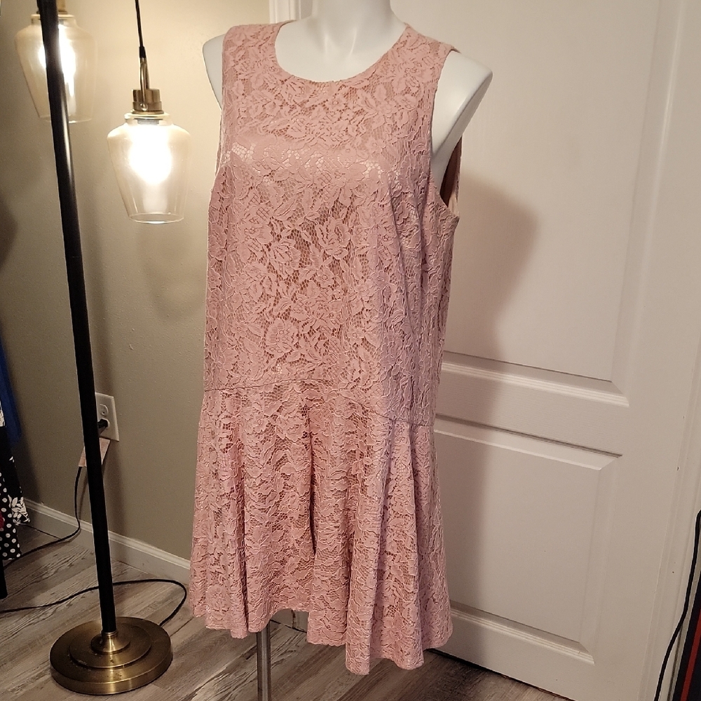 Eliza J Dress Blush Floral Lace